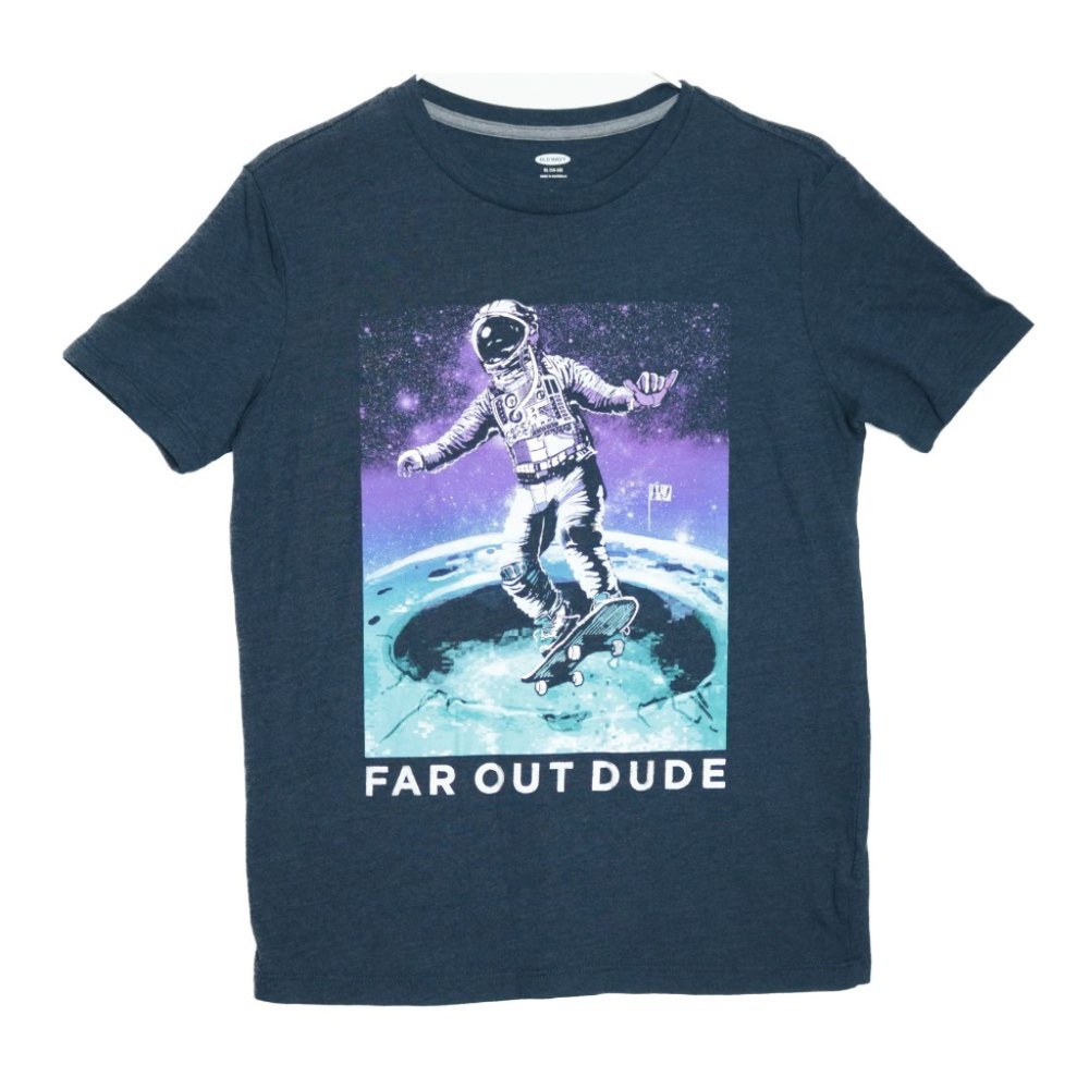 Old Navy Boys Short Sleeve Space Astronaut Graphic T-shirt Size XL